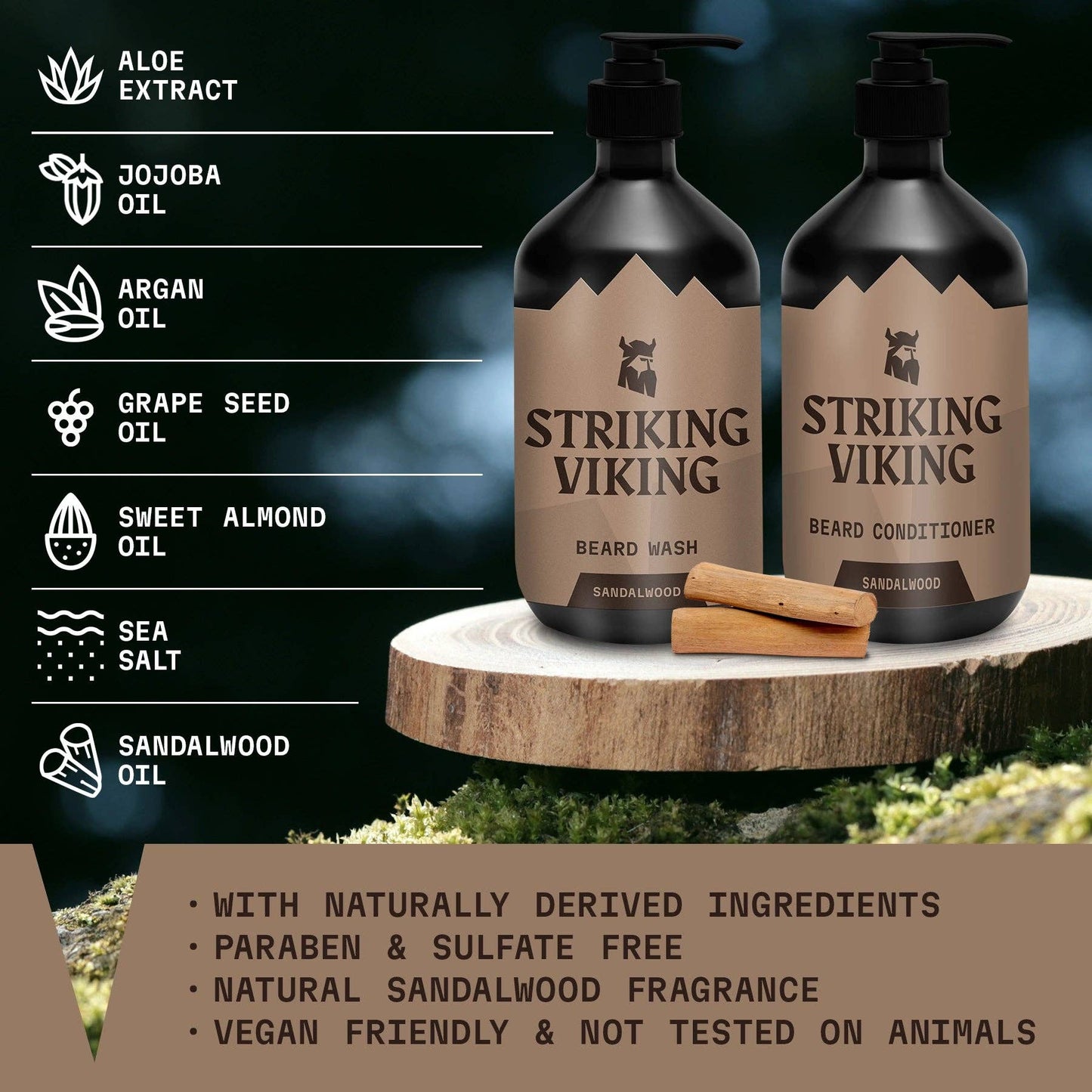 Beard Wash & Conditioner Set (Sandalwood)