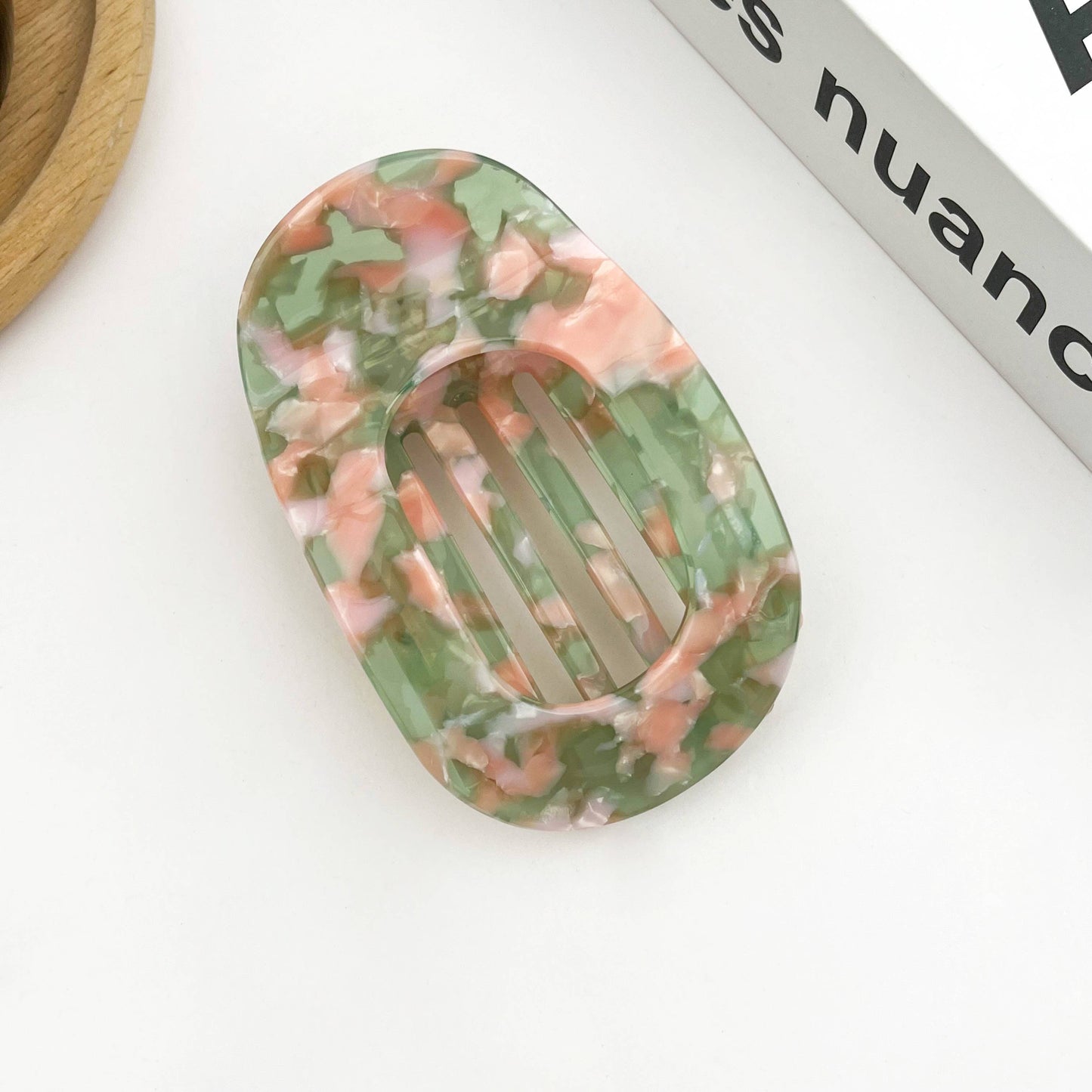 Acetate Classic Colorful Flat Hair Clips, Stylish Barrettes