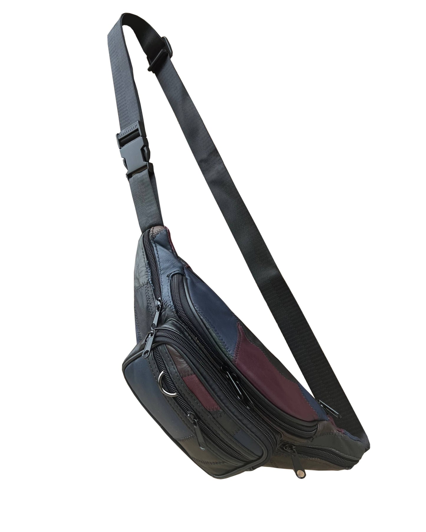 patch works lambskin fanny pack - black