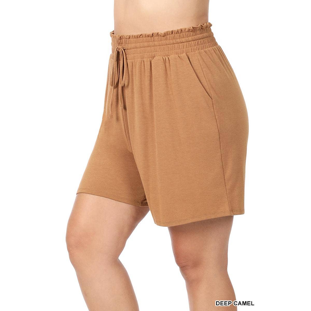 A031-87587 PLUS DRAWSTRING WAIST PAPERBAG SHORTS