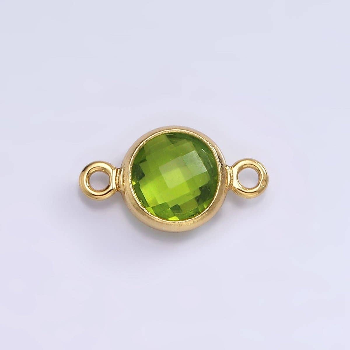 Mini 14k Gold Filled Cubic Zirconia Link Connector Color Faceted Crystal Charm Connector Birthstone Link Connector G-742~G-753