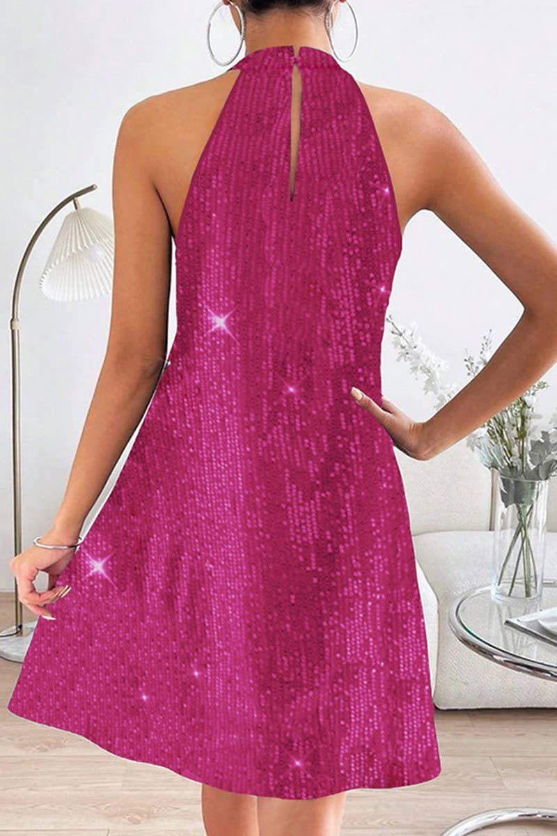Temperament Off The Shoulder Sexy Sequined Gown