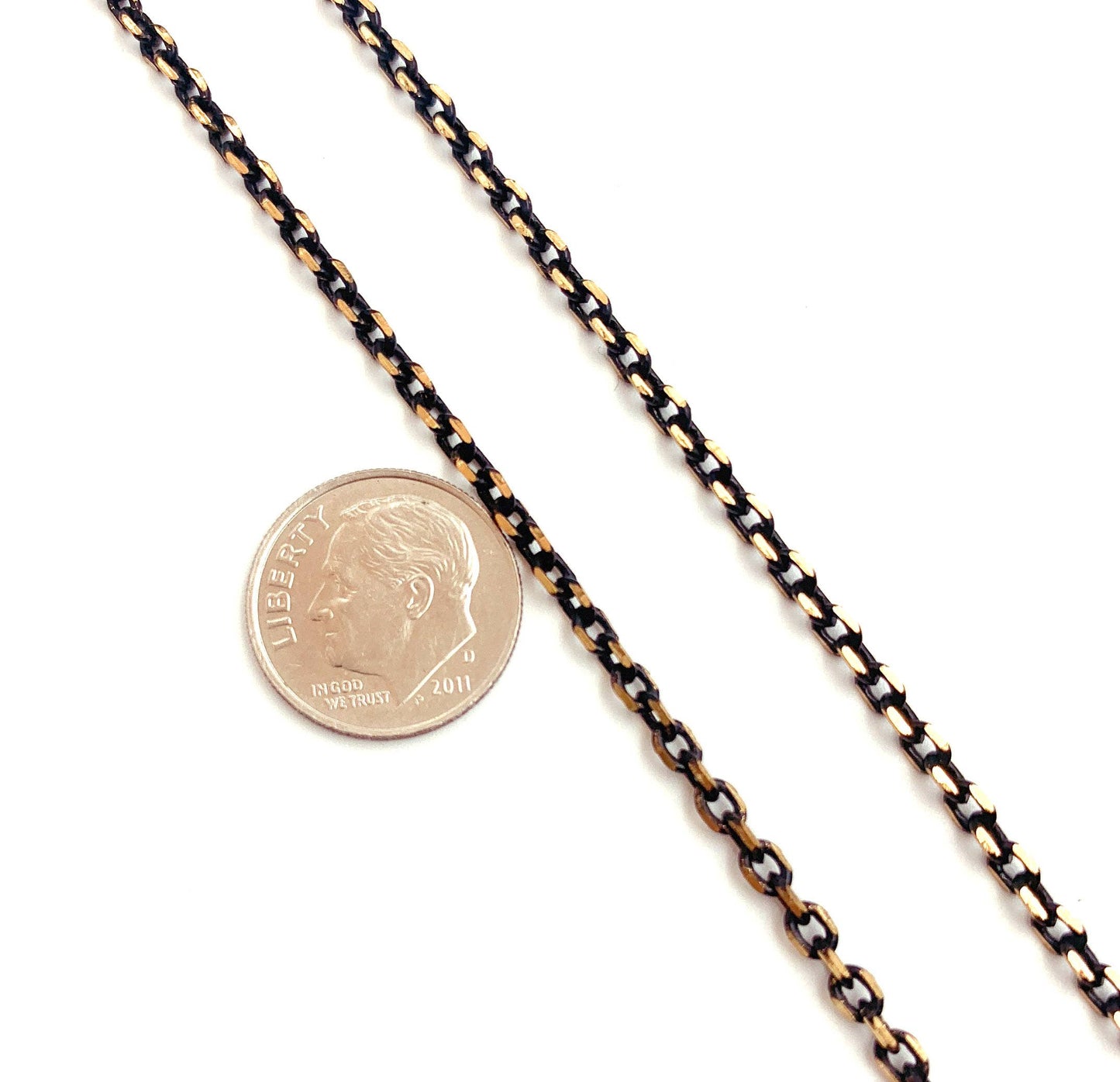 Black Enamel Cable Chain by Foot - Craft Supplies