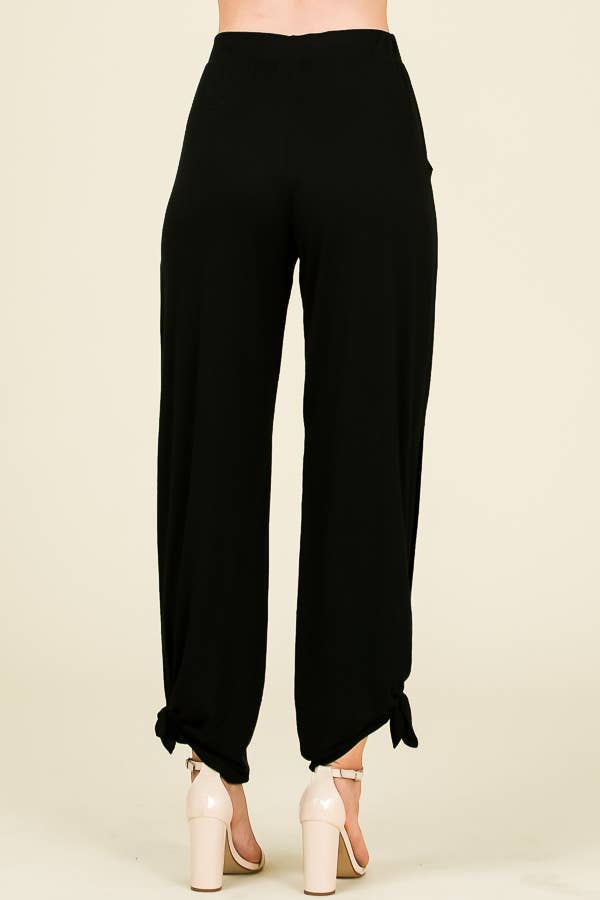 Split Side Tied Hem Pants