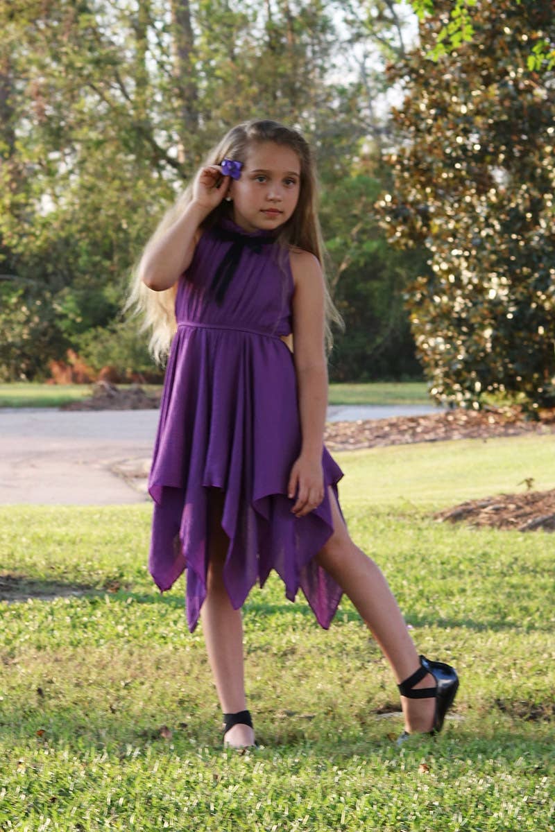 Mocked Neck Handkerchief Dress Toddlers & Girls