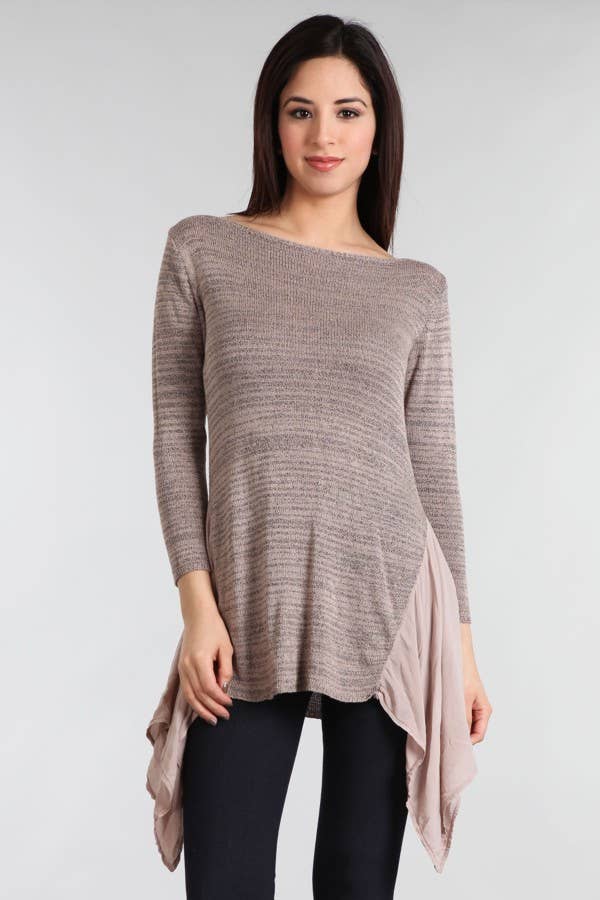 Contrast Godet Tunic