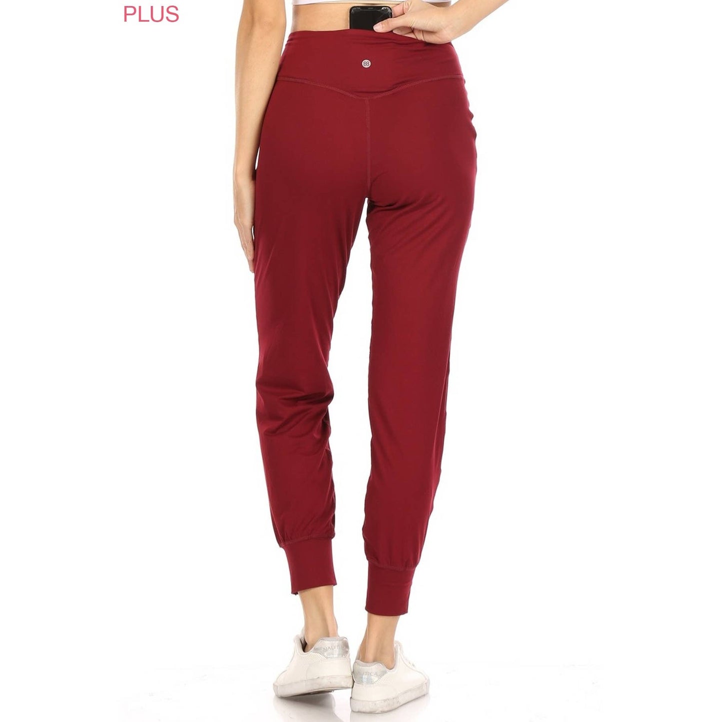 Plus Size Slim Fit Activewear Joggers with Back Pocket