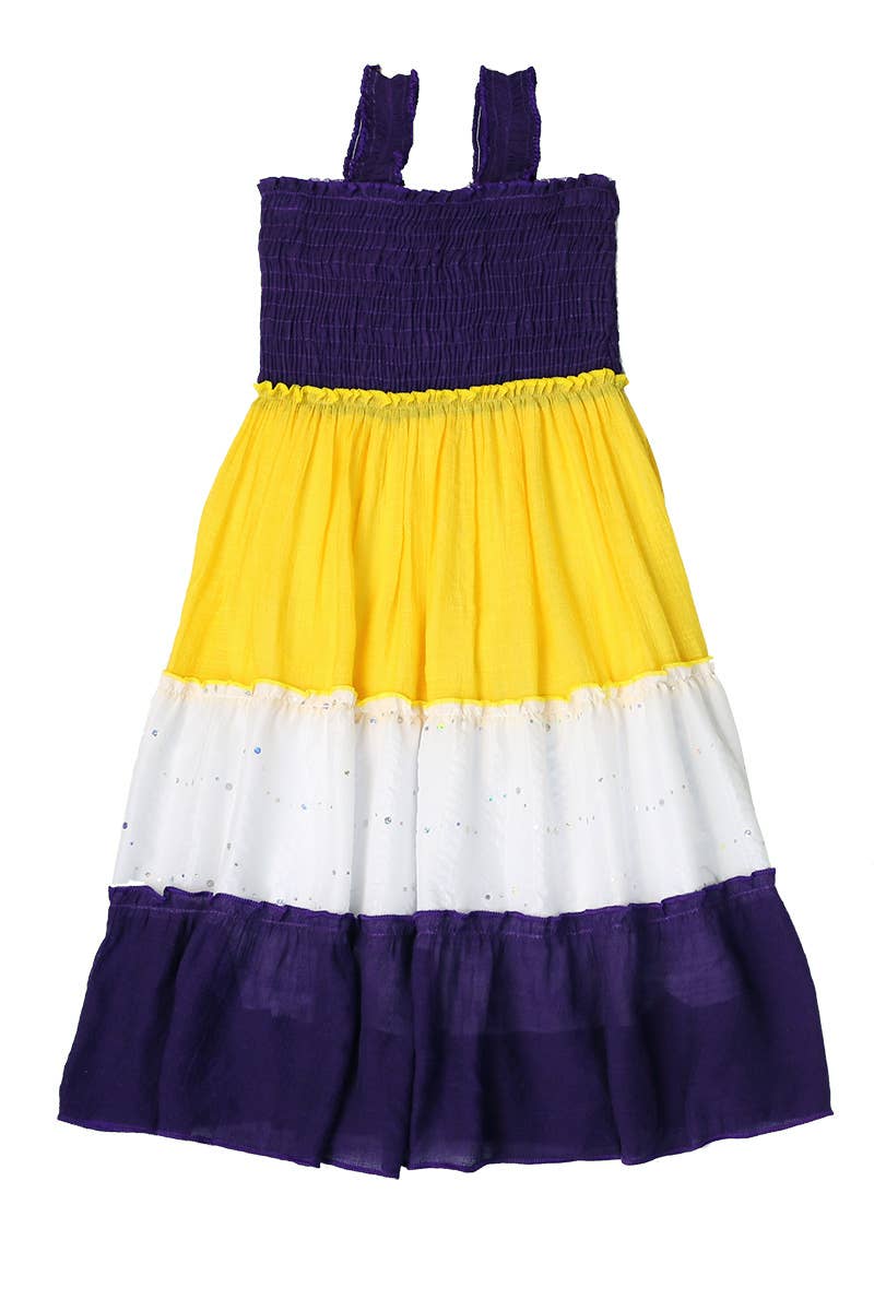 Maxi Dress Soft Cotton Color Block Maxi For Girls