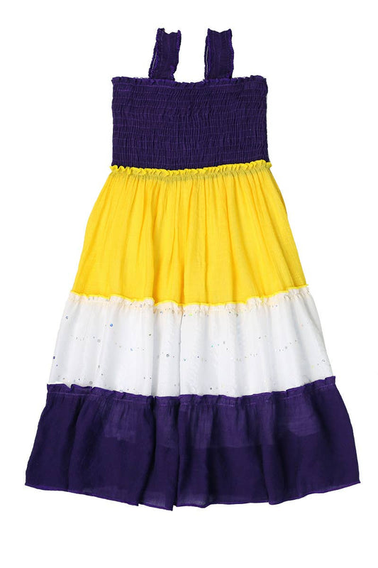 Maxi Dress Soft Cotton Color Block Maxi For Girls