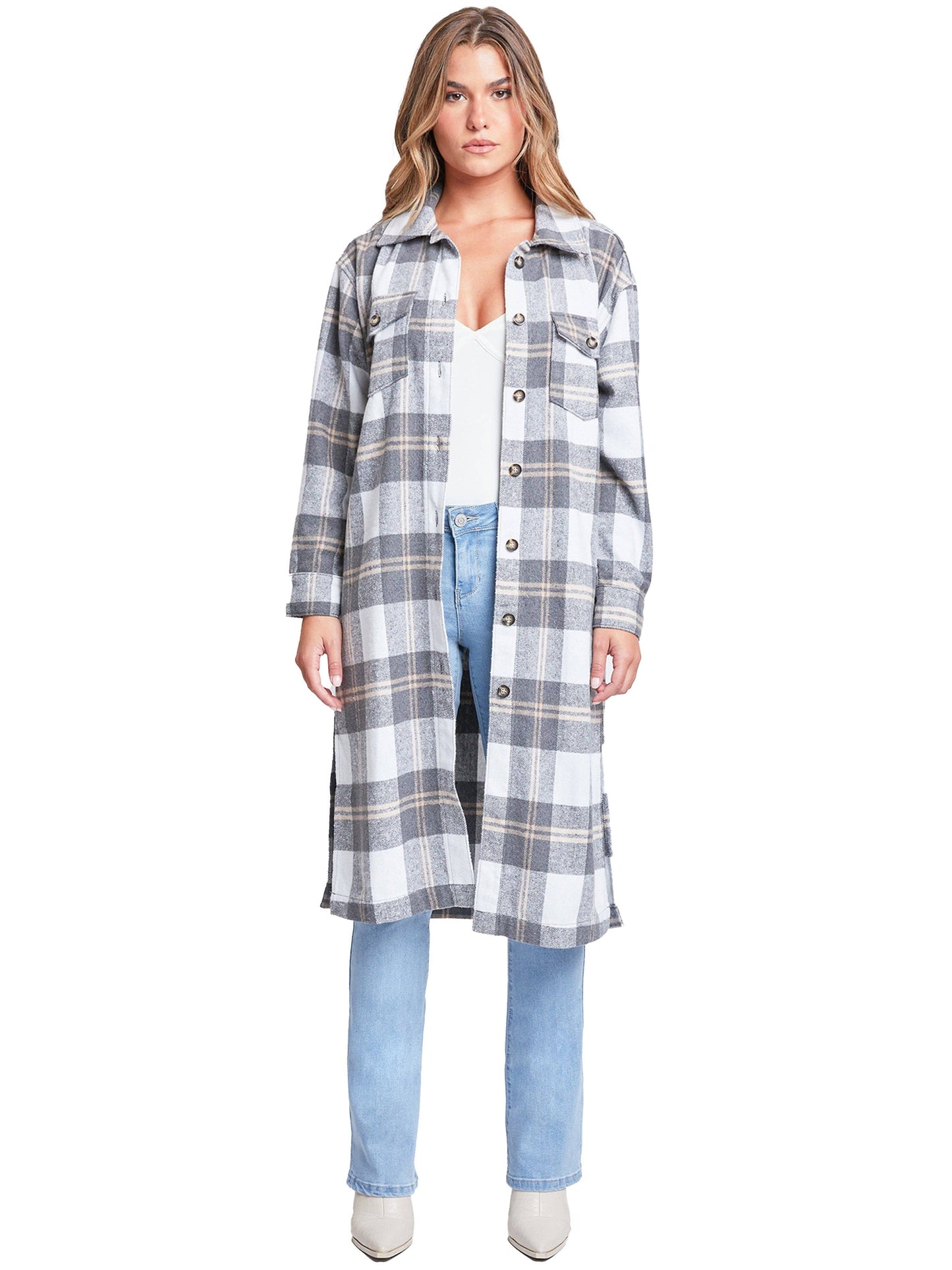 Plaid Shacket Long Duster