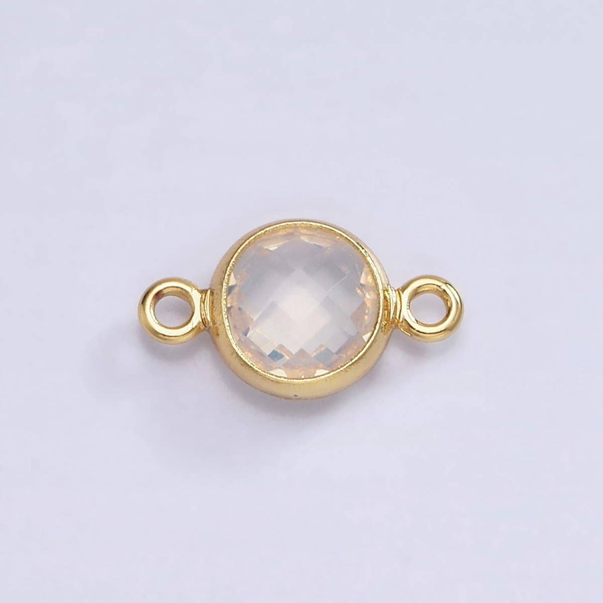 Mini 14k Gold Filled Cubic Zirconia Link Connector Color Faceted Crystal Charm Connector Birthstone Link Connector G-742~G-753