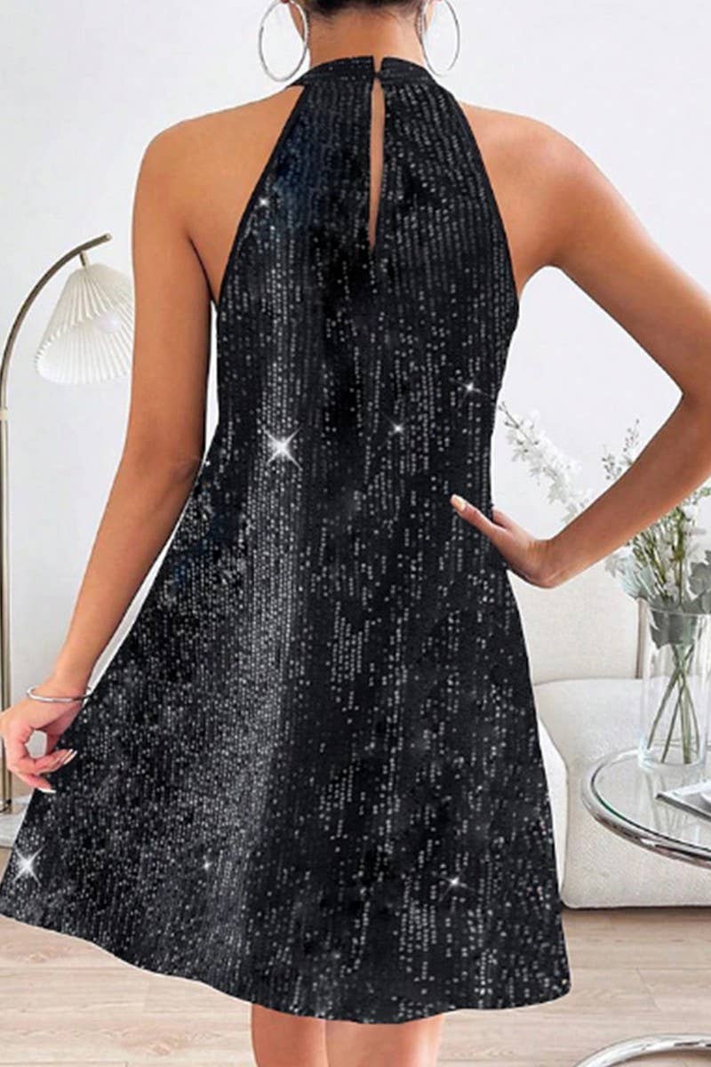 Temperament Off The Shoulder Sexy Sequined Gown