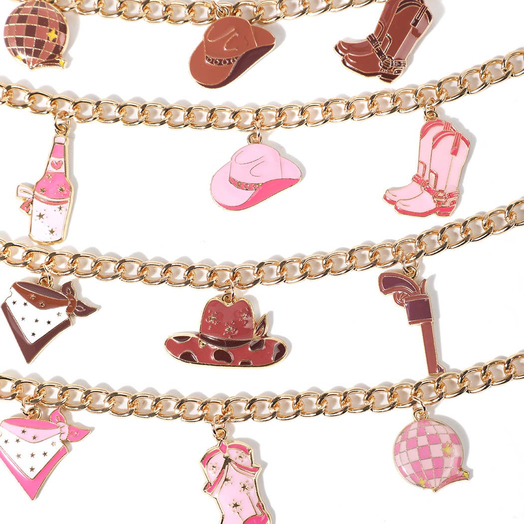 Western Cowboy Boots Hats Charm Trucker Hat Chain