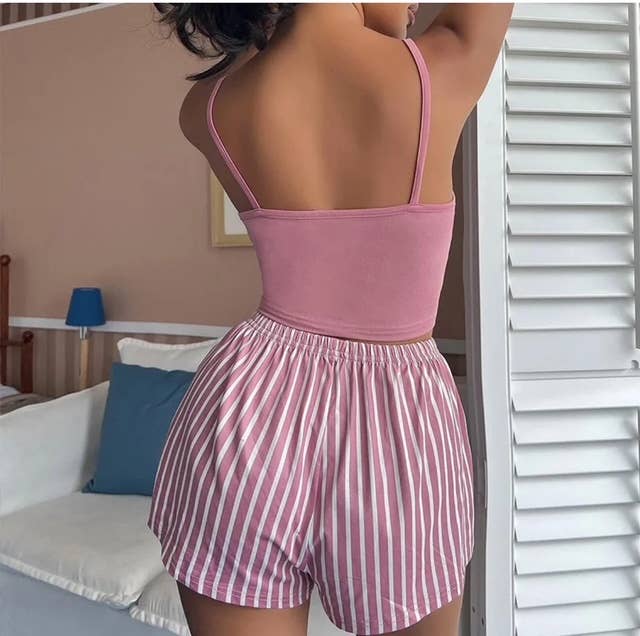 Women's Cropped Tank and shorts Sleepwear Set