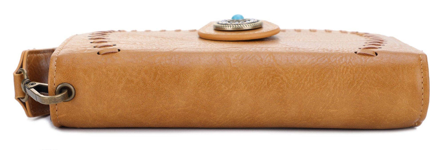 Dolly Western Wallet With Boho Wristlet Strap