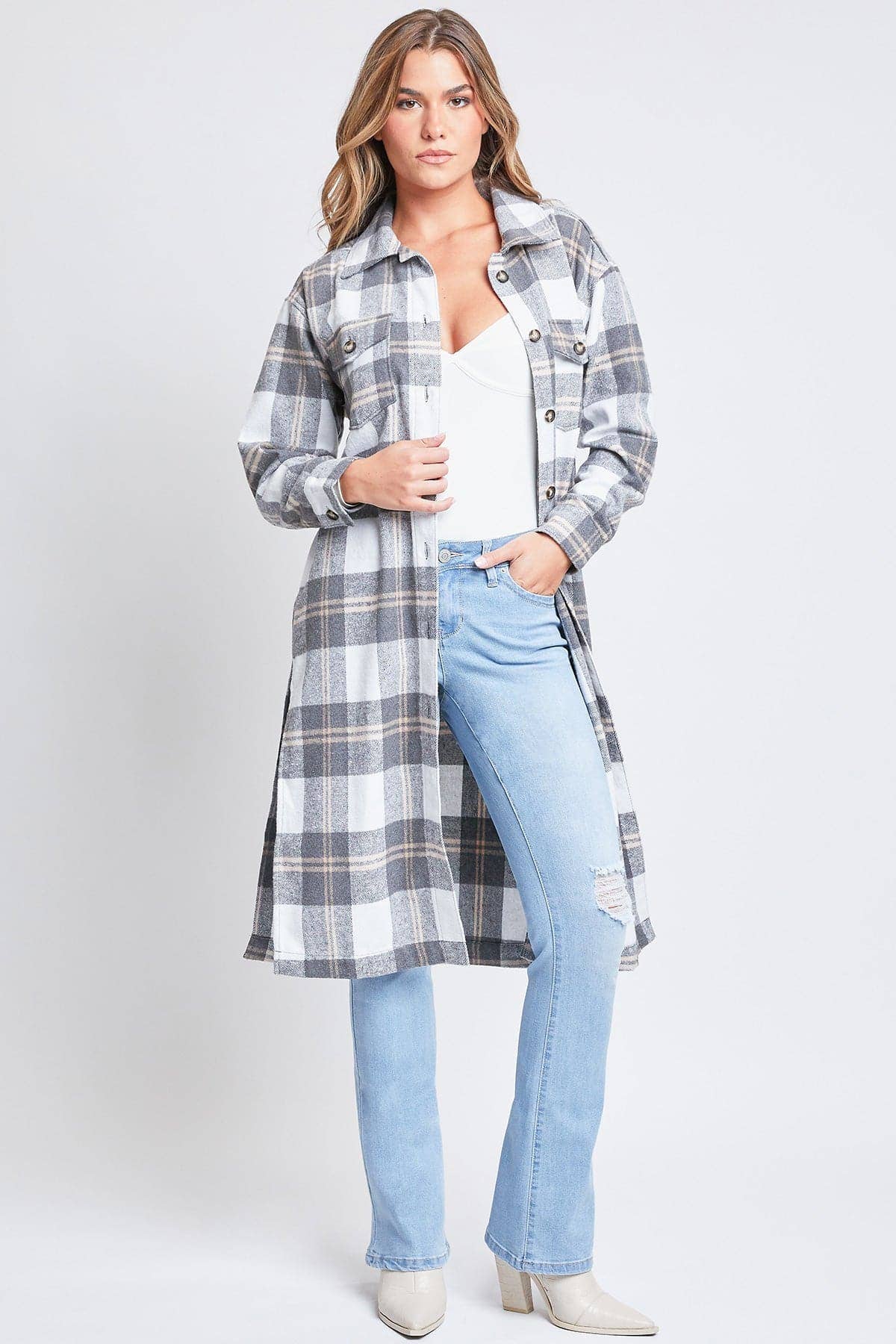 Plaid Shacket Long Duster