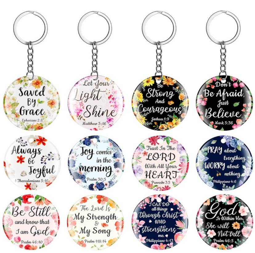 Scripture bible verse keychains