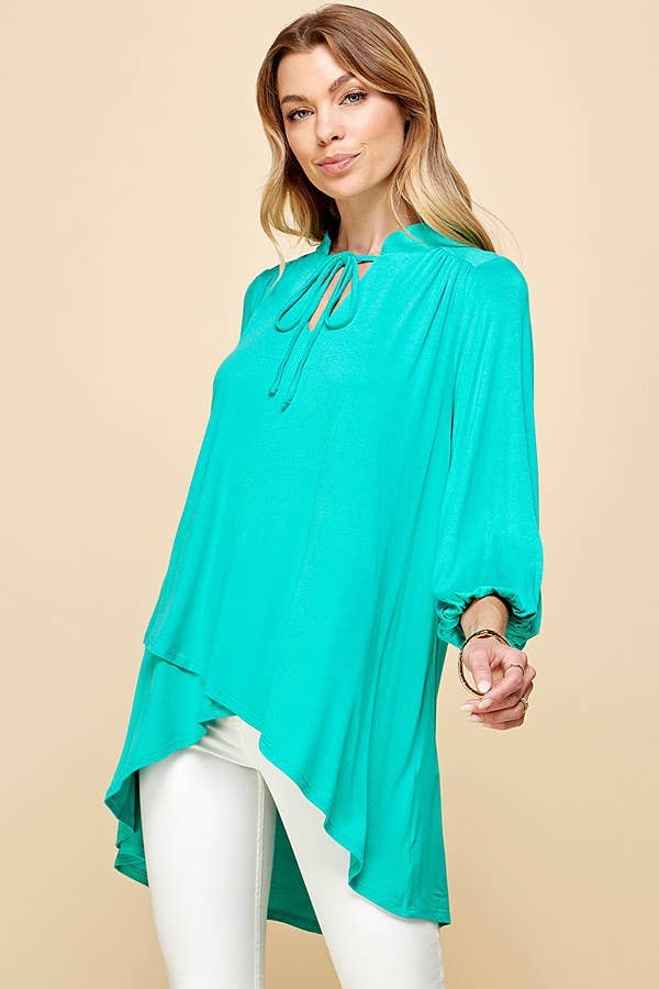 Women's Solid Color Band Wrap Top w/Tie Laces