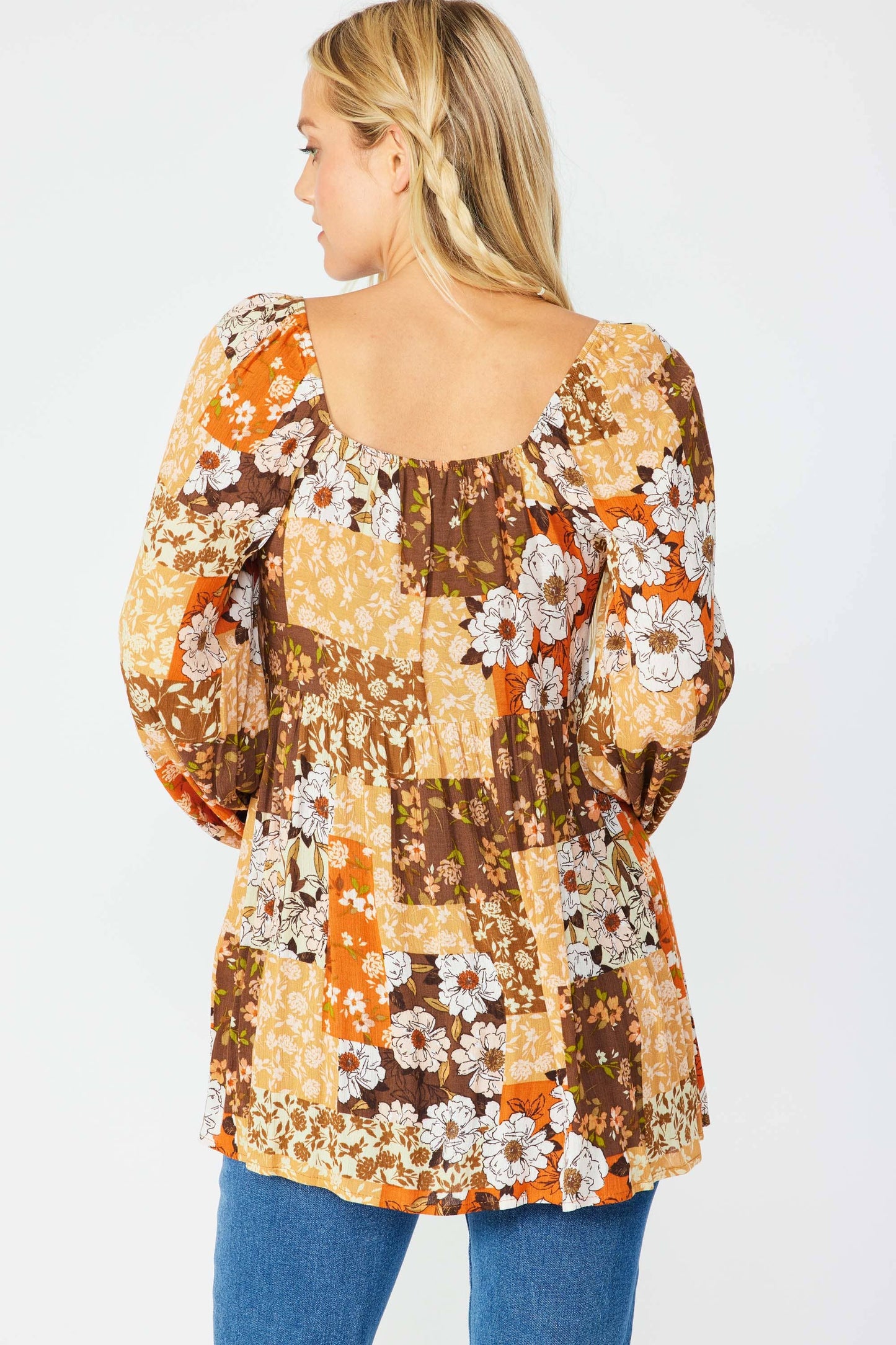 Multi Printed Babydoll Blouse