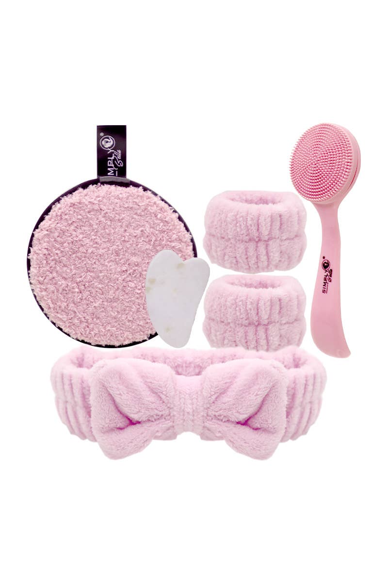 Simply Bella Pink Spa Headband & Wristband Set