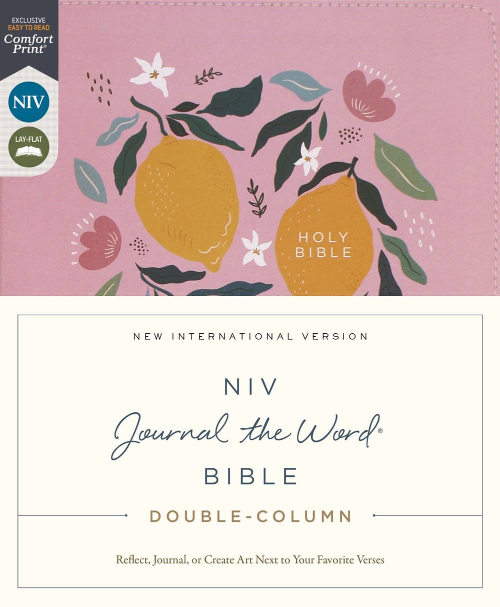 NIV Journal The Word Bible, Double-Column Leathersoft Pink