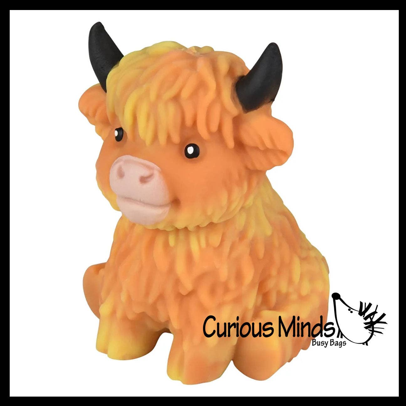 1 Marshmallow Highland Cow Animal Stress Balls - Ultra Soft
