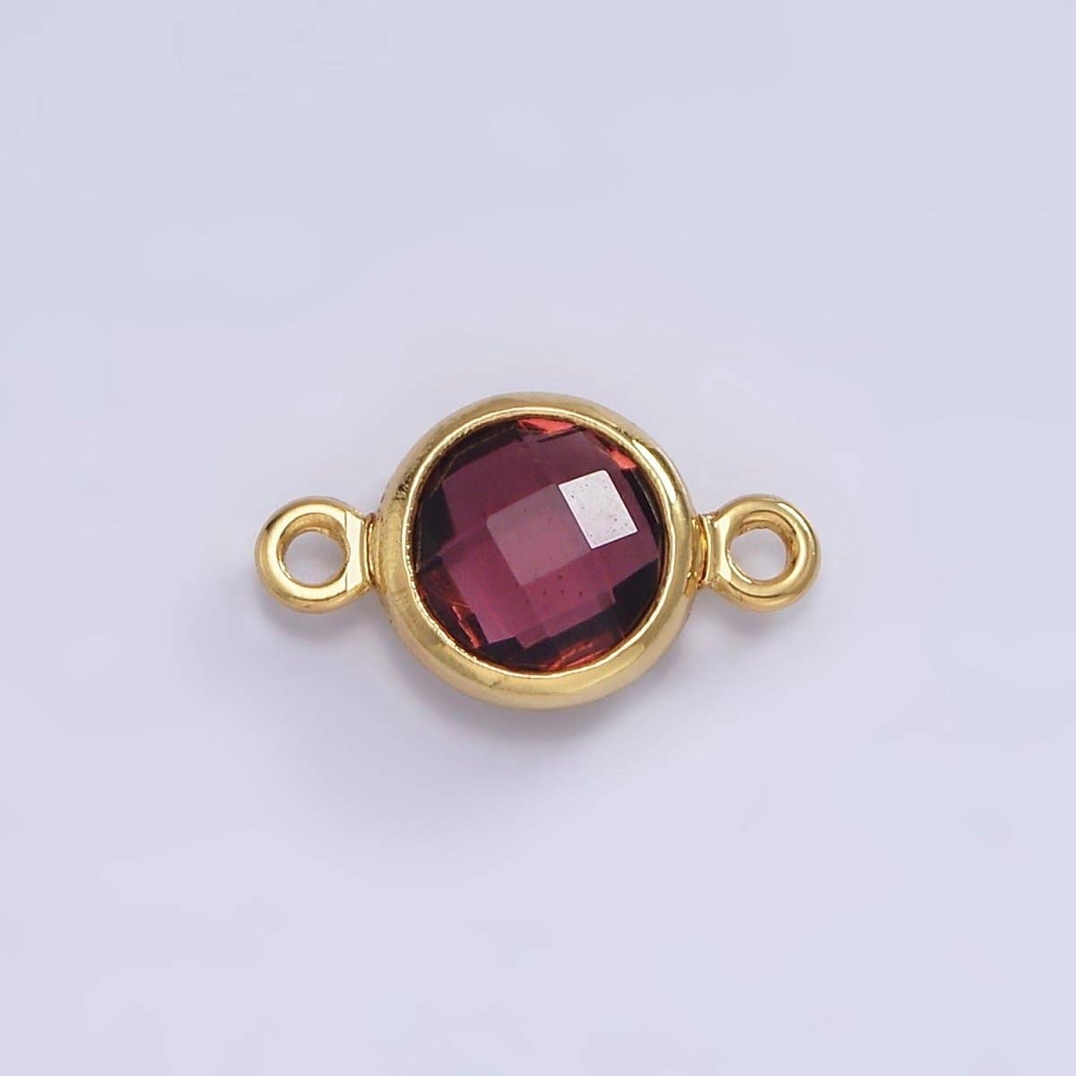 Mini 14k Gold Filled Cubic Zirconia Link Connector Color Faceted Crystal Charm Connector Birthstone Link Connector G-742~G-753