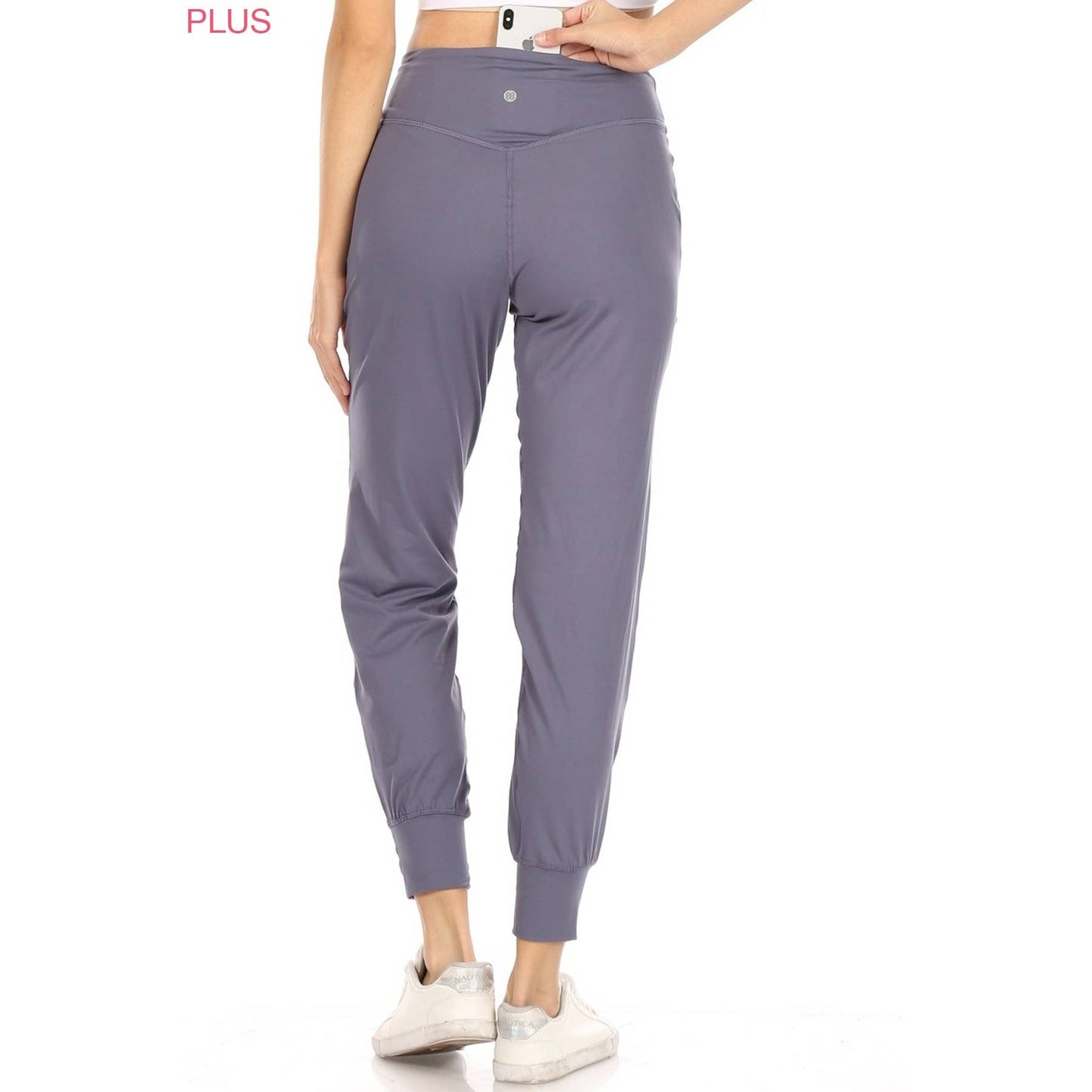 Plus Size Slim Fit Activewear Joggers with Back Pocket