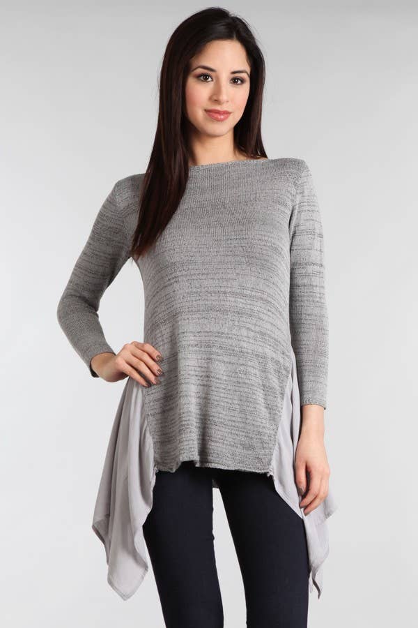 Contrast Godet Tunic