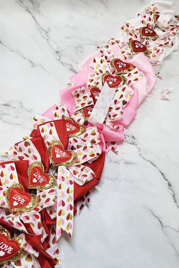 Valentine's Day Heart Theme Hair Clip Bow