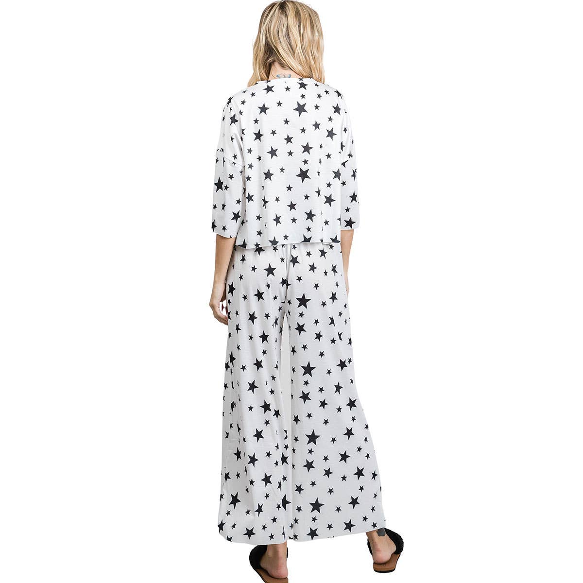 Star Print Kimono Loungewear Set