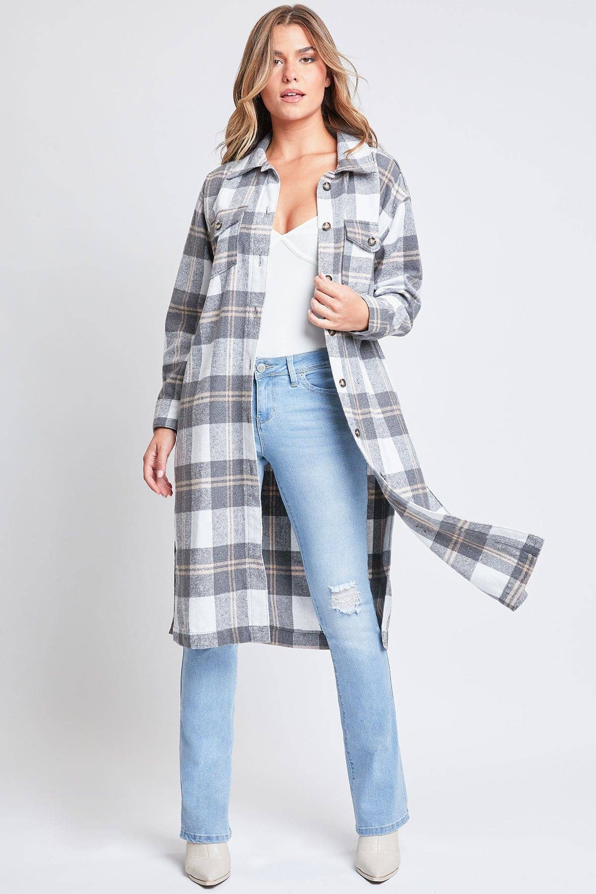 Plaid Shacket Long Duster