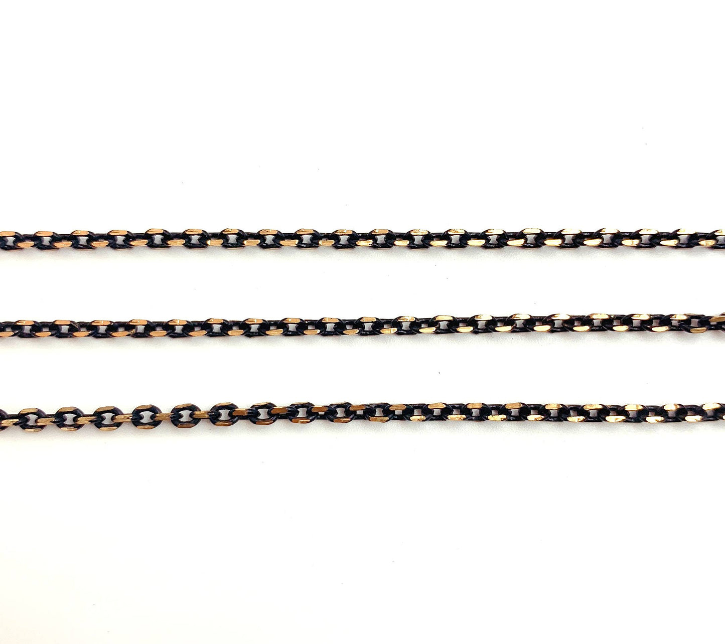Black Enamel Cable Chain by Foot - Craft Supplies
