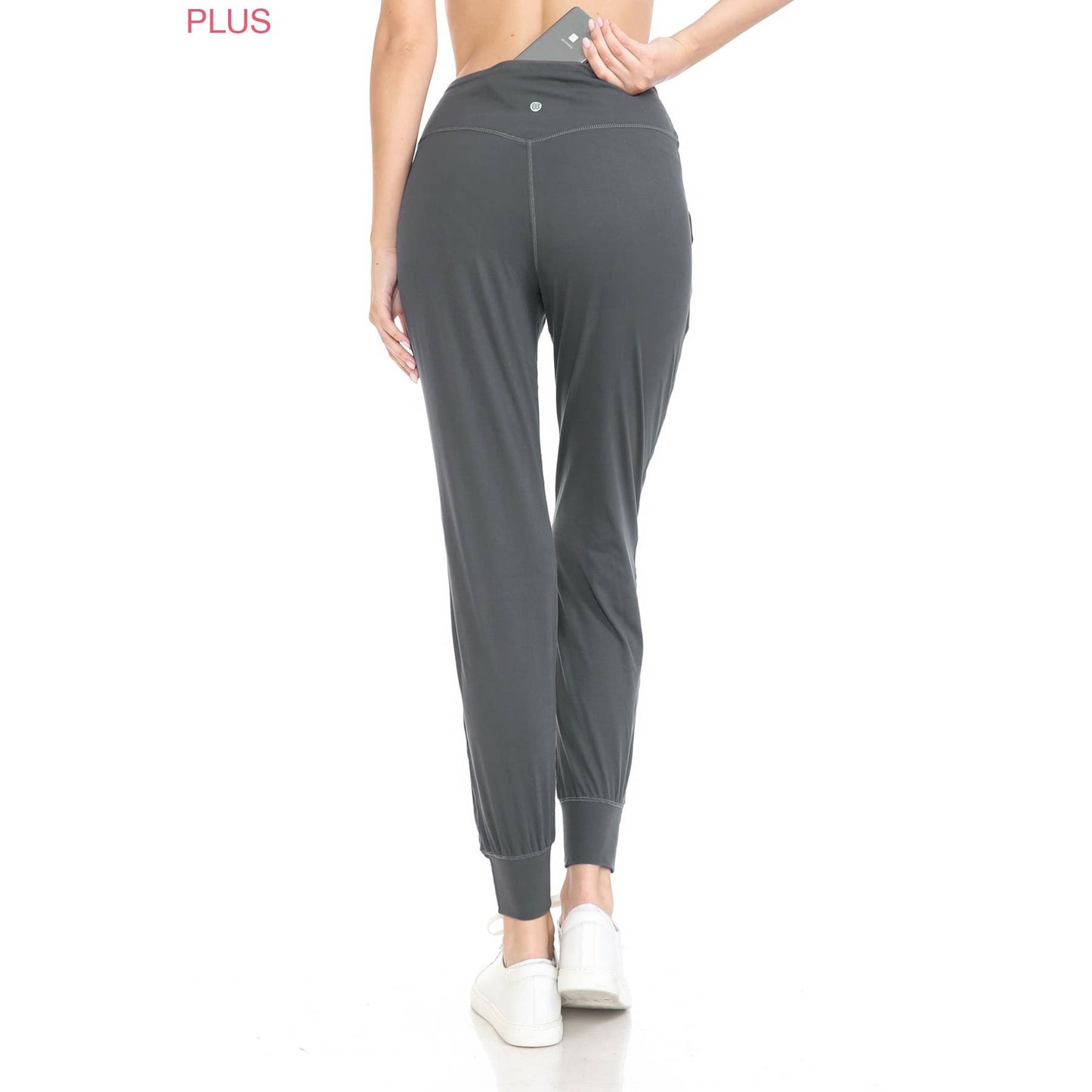 Plus Size Slim Fit Activewear Joggers with Back Pocket