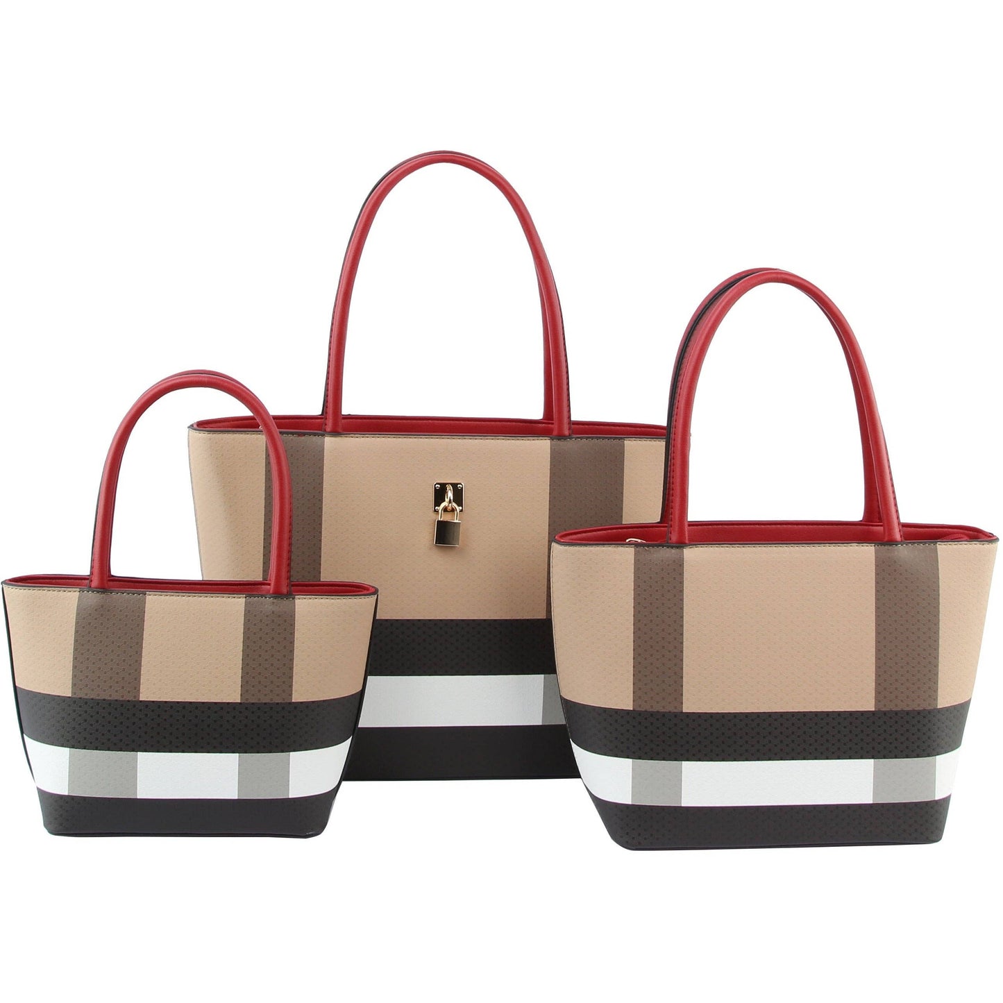 3 in 1 Purses and Handbags Tote Shoulder Bag: Black