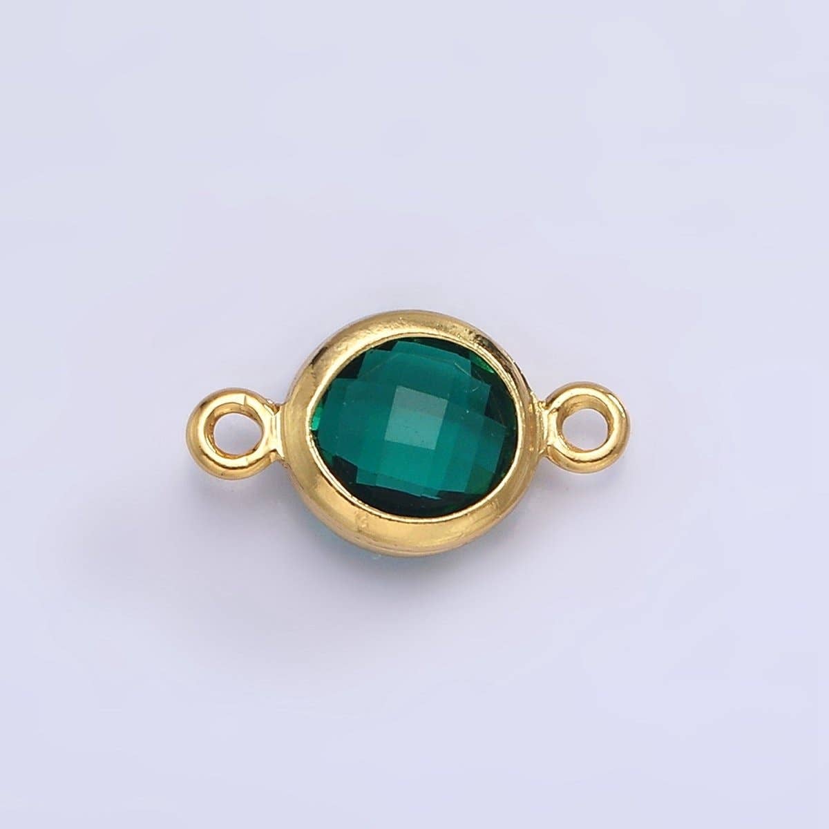 Mini 14k Gold Filled Cubic Zirconia Link Connector Color Faceted Crystal Charm Connector Birthstone Link Connector G-742~G-753