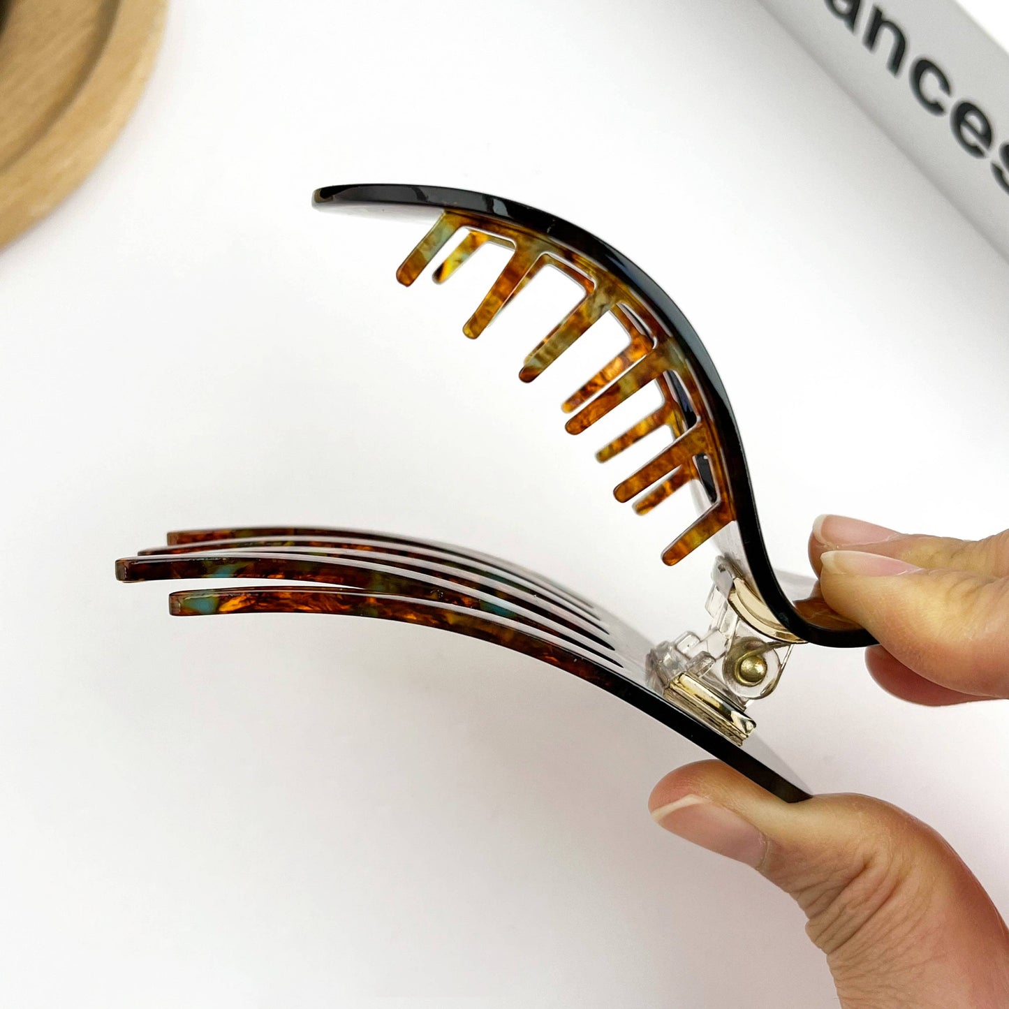 Acetate Classic Colorful Flat Hair Clips, Stylish Barrettes