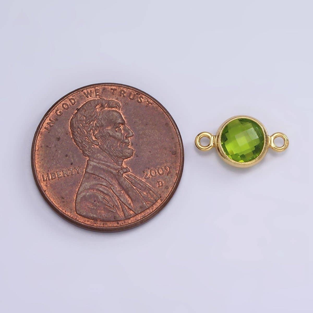 Mini 14k Gold Filled Cubic Zirconia Link Connector Color Faceted Crystal Charm Connector Birthstone Link Connector G-742~G-753