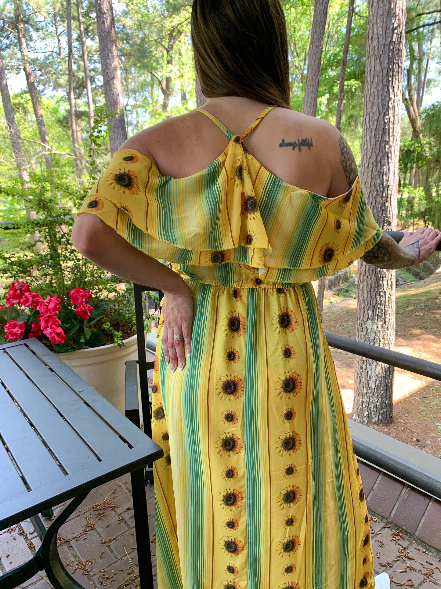 Broken Bow Cold Shoulder Maxi Dress -