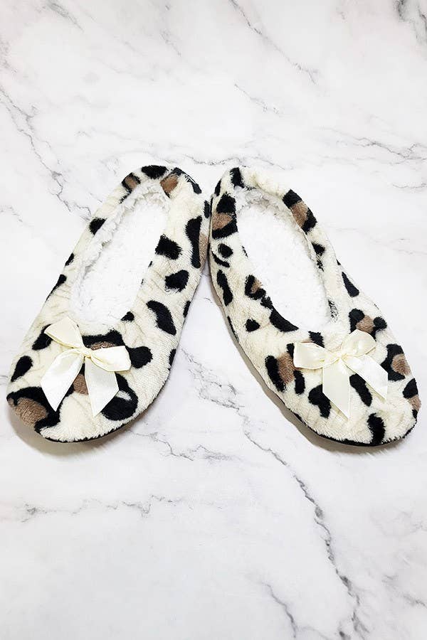 Leopard Fuzzy Indoor Slipper Shoes