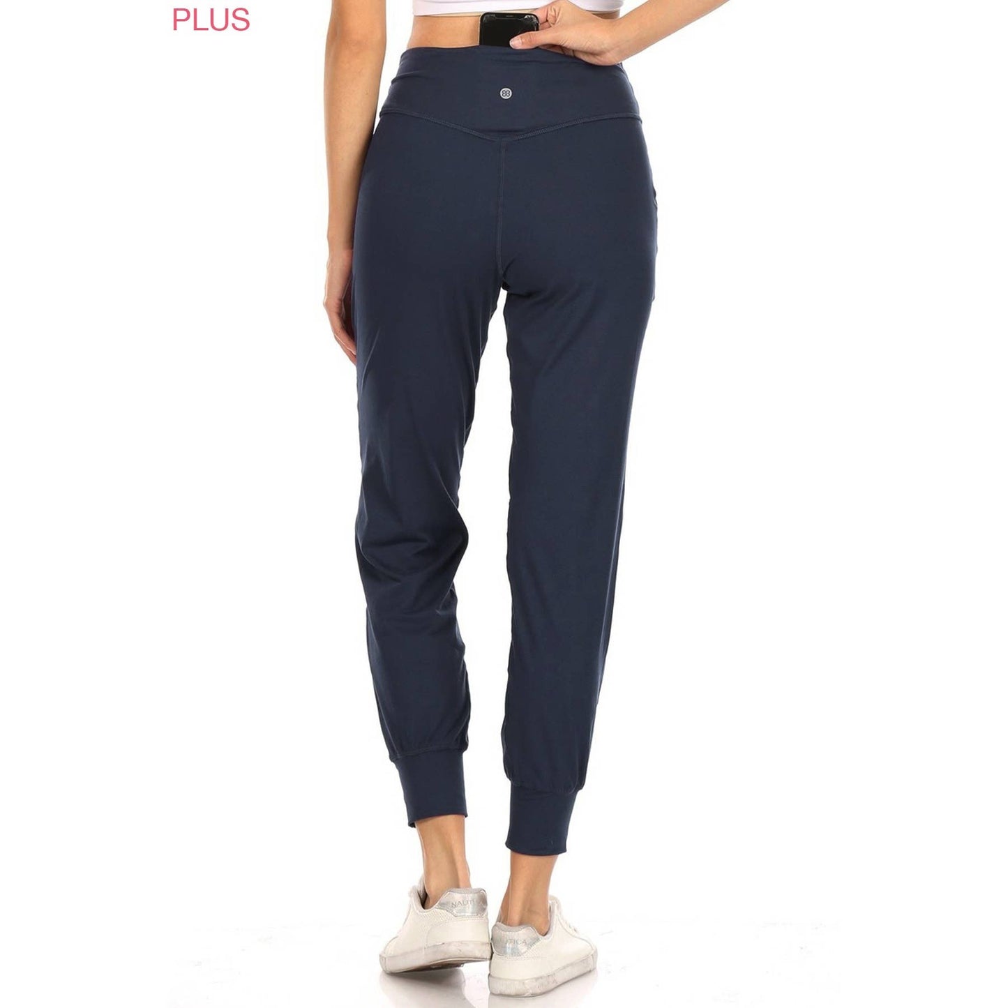 Plus Size Slim Fit Activewear Joggers with Back Pocket