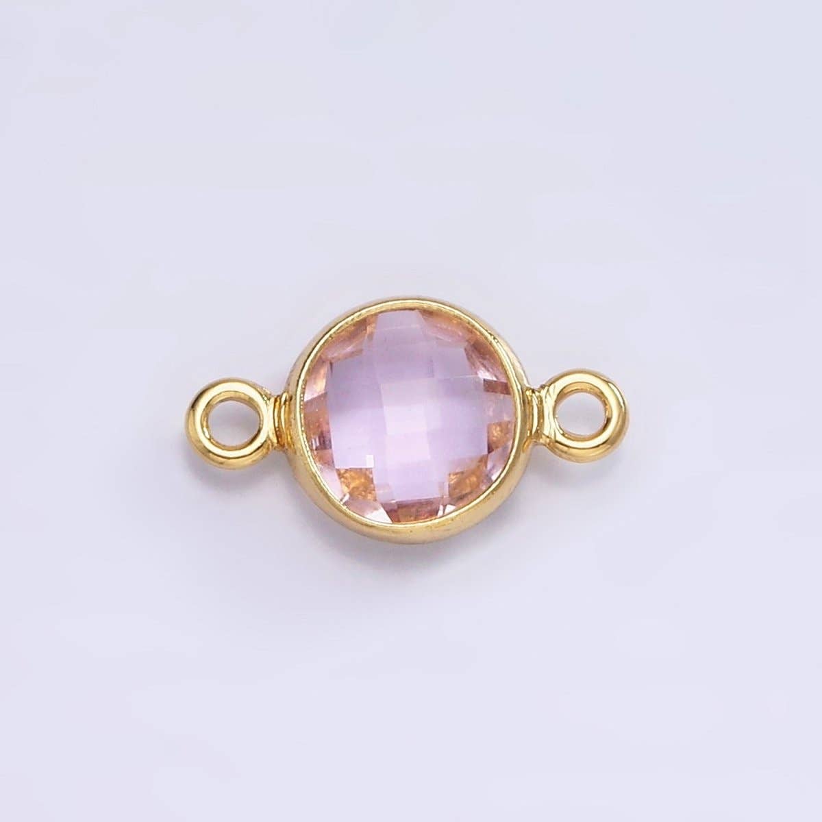 Mini 14k Gold Filled Cubic Zirconia Link Connector Color Faceted Crystal Charm Connector Birthstone Link Connector G-742~G-753