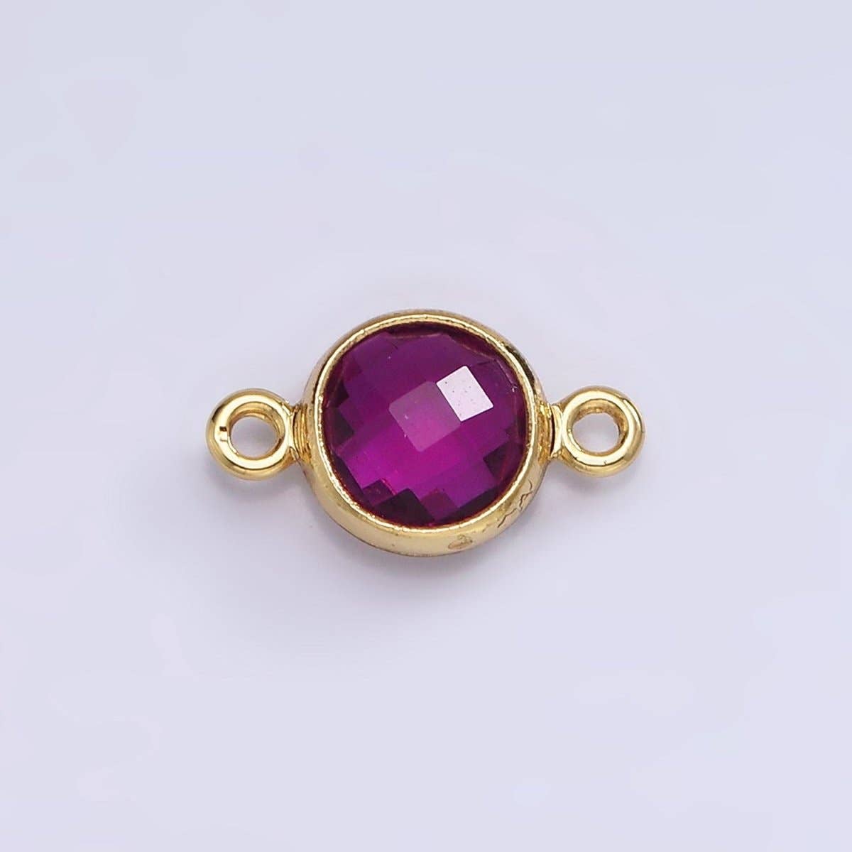Mini 14k Gold Filled Cubic Zirconia Link Connector Color Faceted Crystal Charm Connector Birthstone Link Connector G-742~G-753