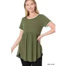 Short Sleeve Empire Waist Shirring Top