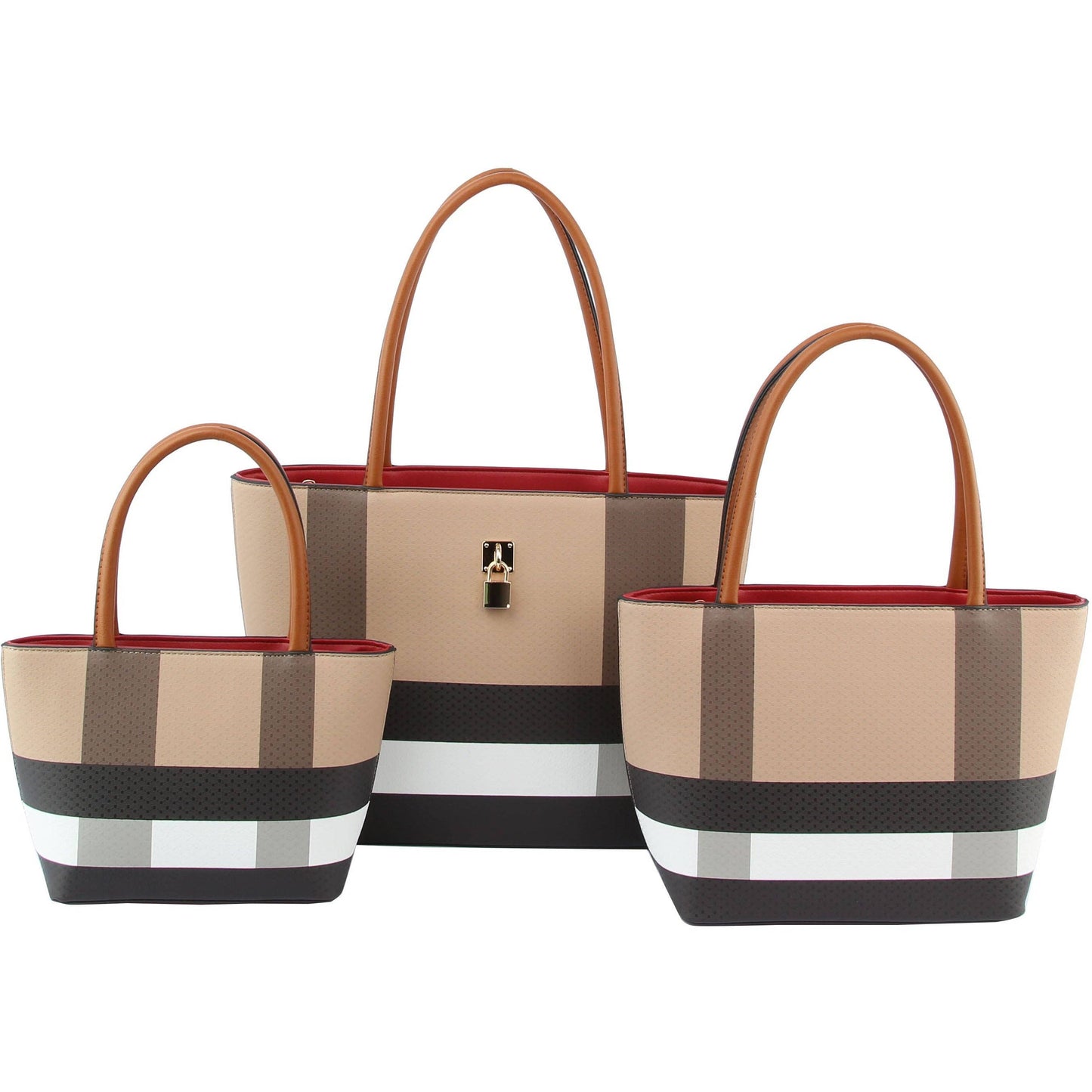 3 in 1 Purses and Handbags Tote Shoulder Bag: Black