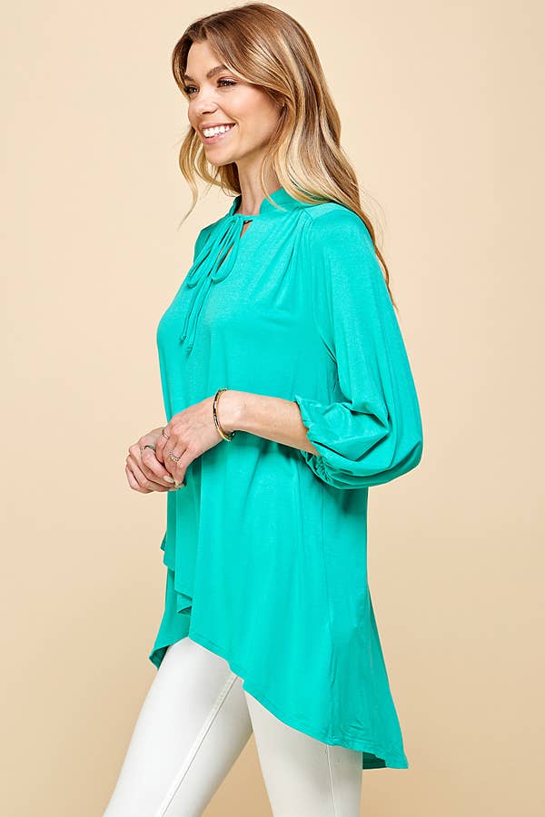Women's Solid Color Band Wrap Top w/Tie Laces