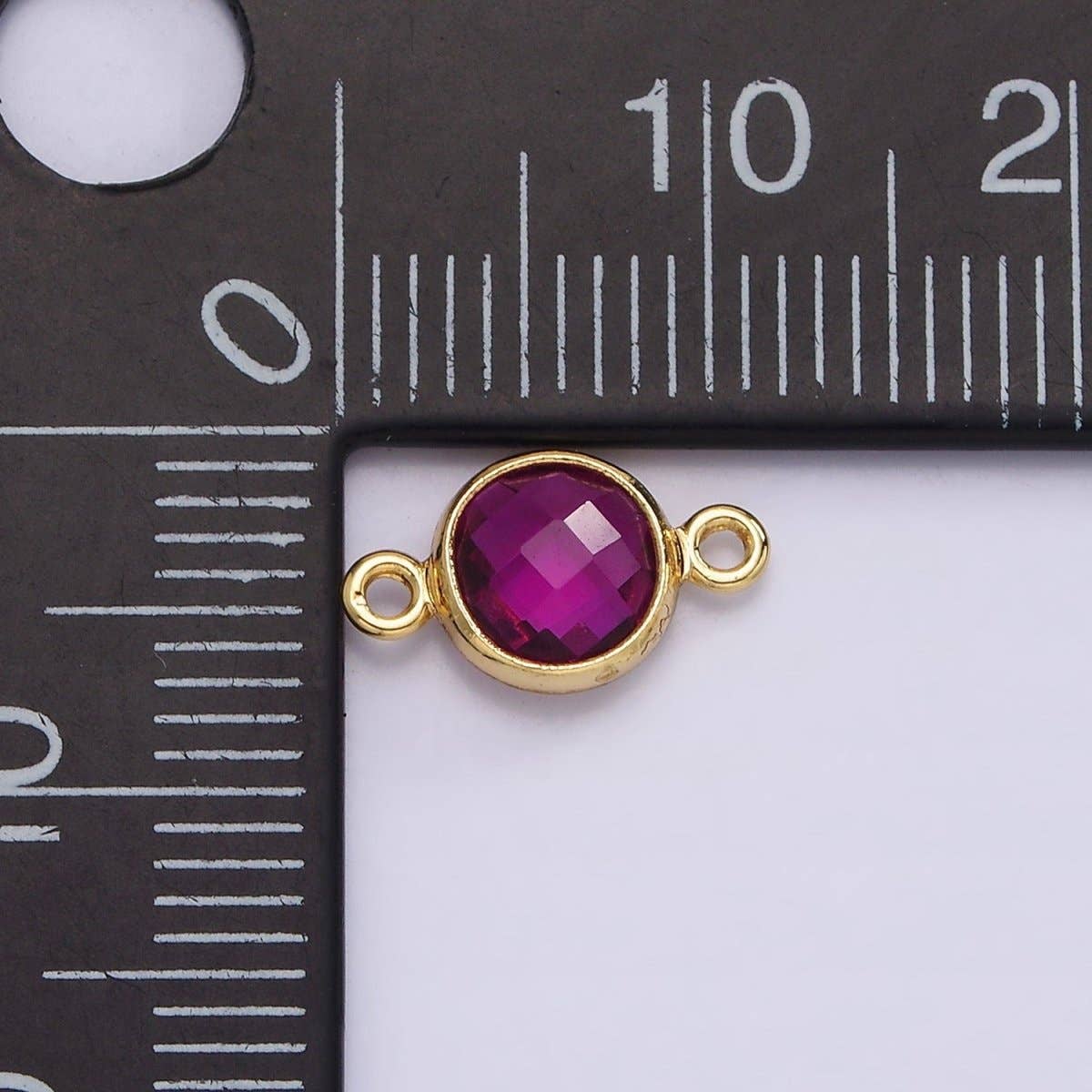 Mini 14k Gold Filled Cubic Zirconia Link Connector Color Faceted Crystal Charm Connector Birthstone Link Connector G-742~G-753