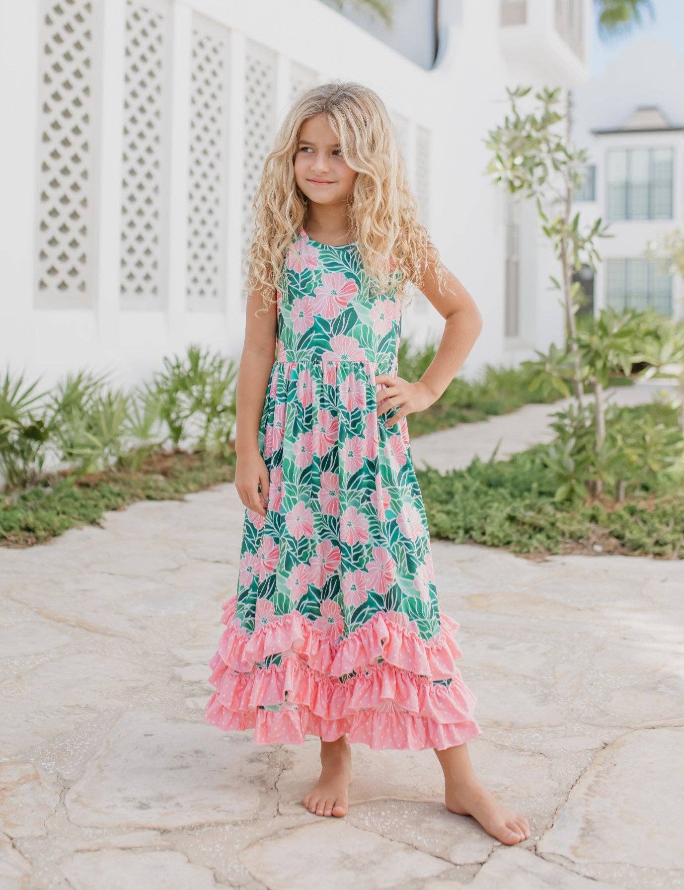 cute tiered dress Behati Tiered Layer Midi Dress Blue