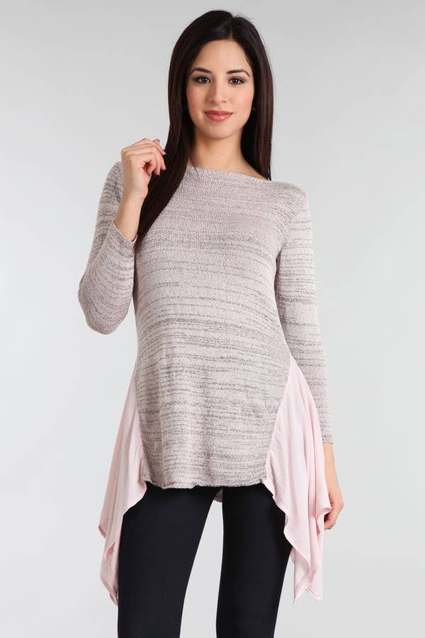 Contrast Godet Tunic