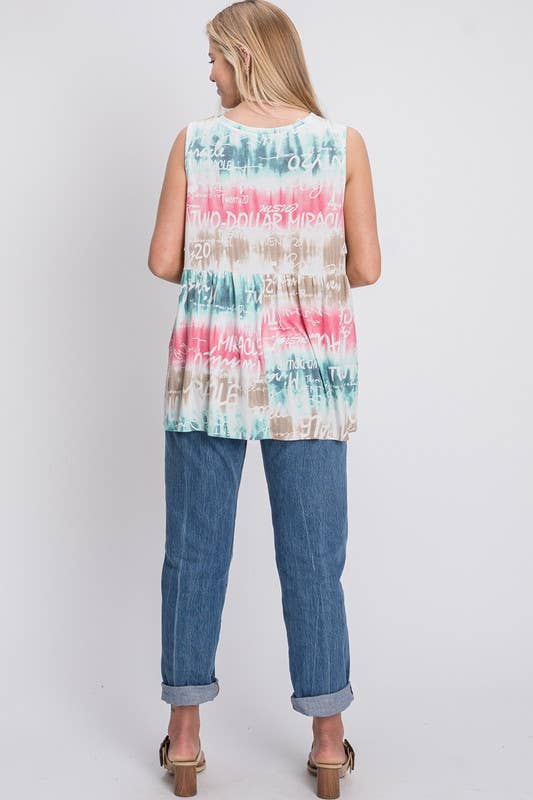 Plus Tie-Dye Tank Top